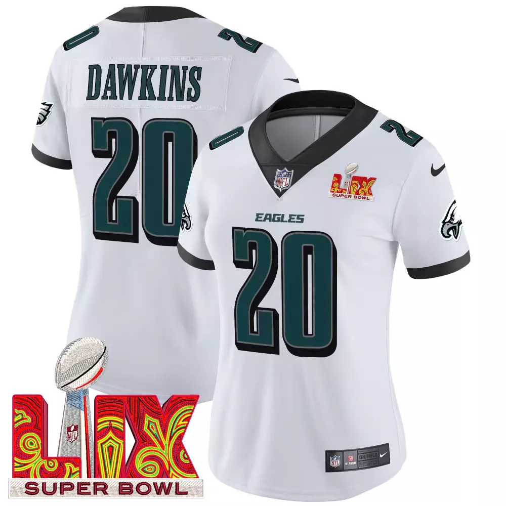 Brian Dawkins 20 Eagles Jersey White Super Bowl Lix Men Black Green Vapor Limited