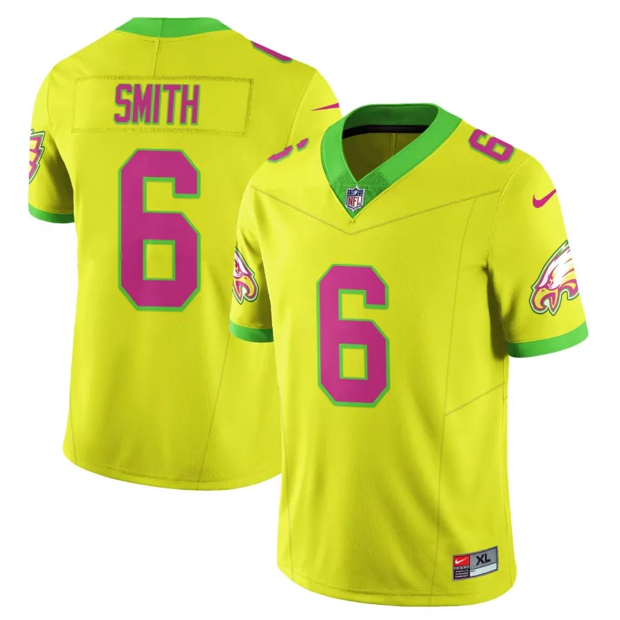 Devonta Smith 6 Eagles Jersey Yellow Kelly Green Men Alternate Pink Vapor Limited