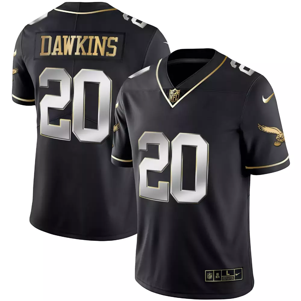 Brian Dawkins 20 Jersey Black Midnight Green Philadelphia Eagles Men Standard Alternate
