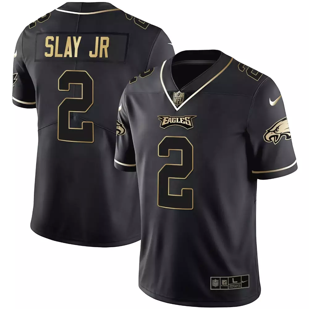 Darius Slay Jr. 2 Eagles Jersey Black Men NFL Gold Vapor All Stitched