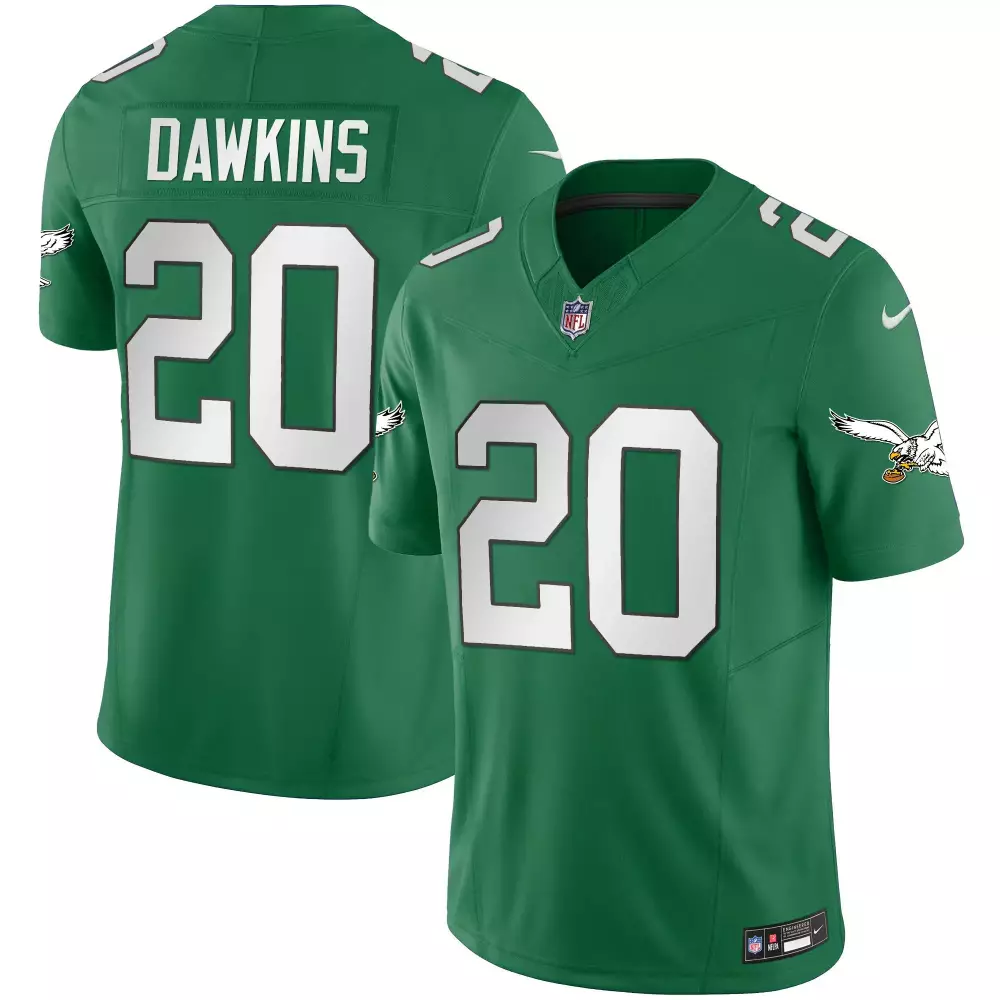 Brian Dawkins 20 Jersey Green Philadelphia Eagles Men Official White Throwback Vapor