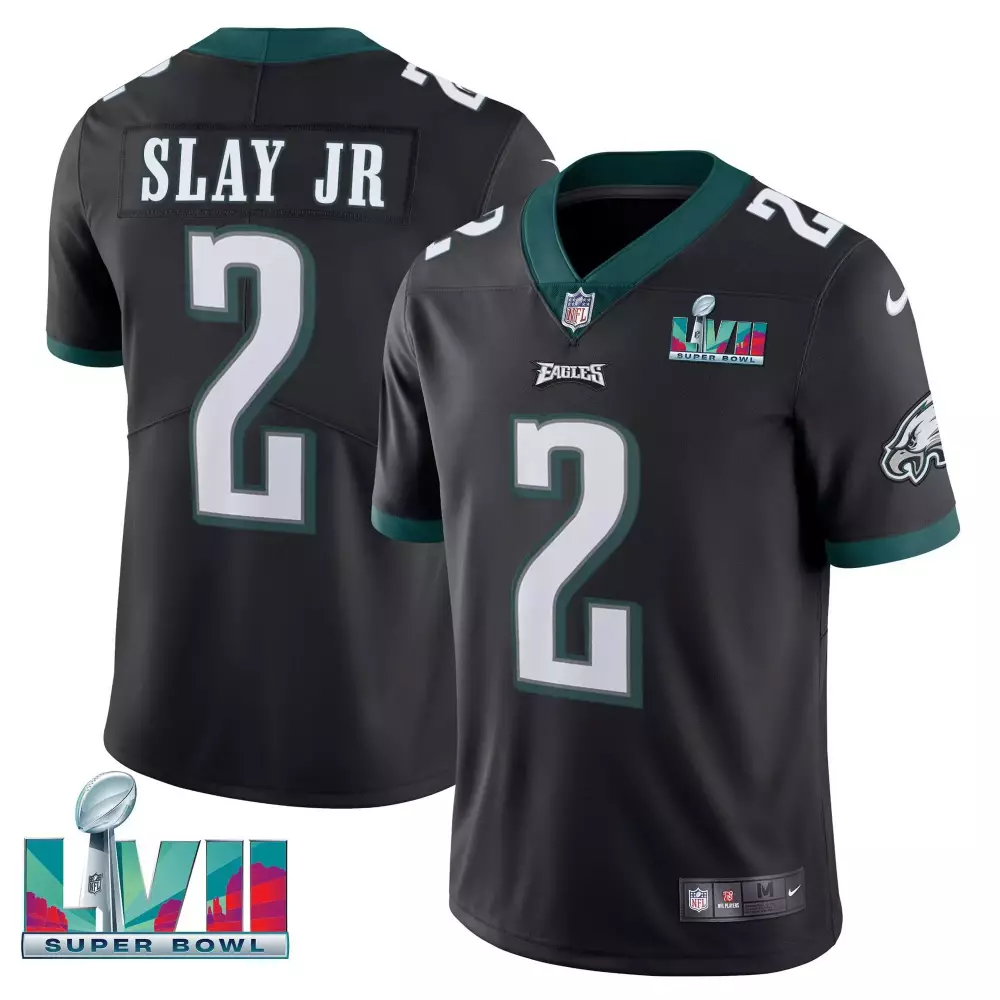 Darius Slay Jr. 2 Eagles Jersey Black Super Bowl Lvii Men Green Vapor All Stitched