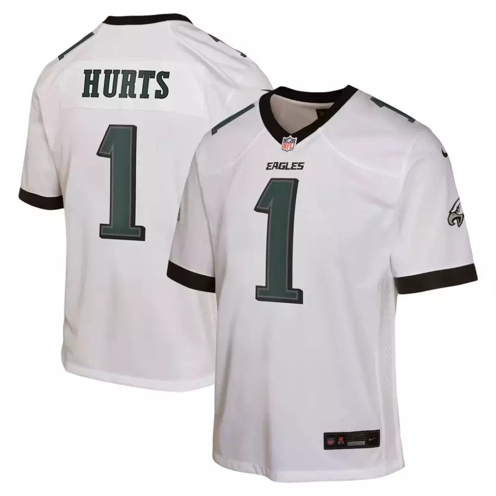 Jalen Hurts 1 Eagles Jersey White Men Green Black Game