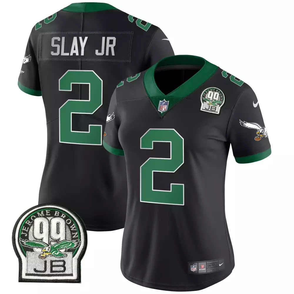 Darius Slay Jr. 2 Eagles Jersey Black Jerome Brown 99 Jb Men Nike NFL Green Retired