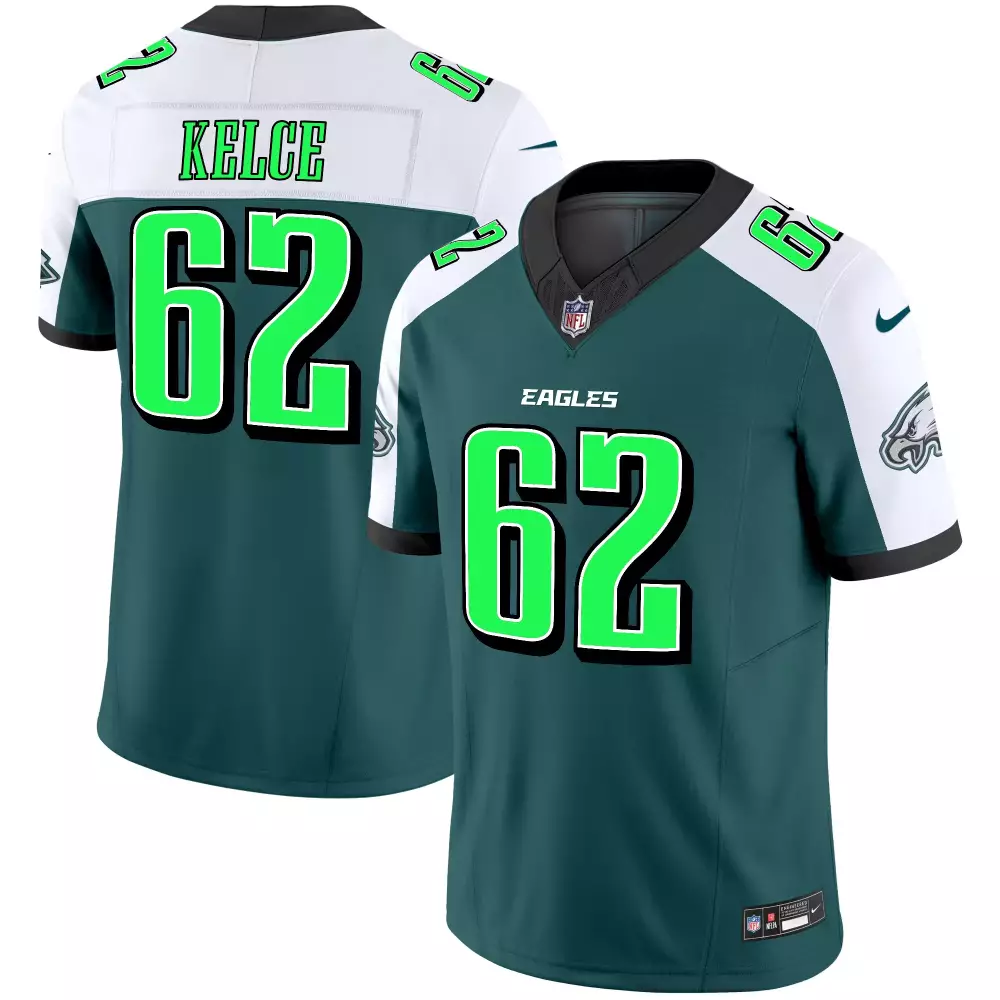 Kelee Ringo 62 Eagles Jersey Dark Green Men Replica White Neon Black All Stitched