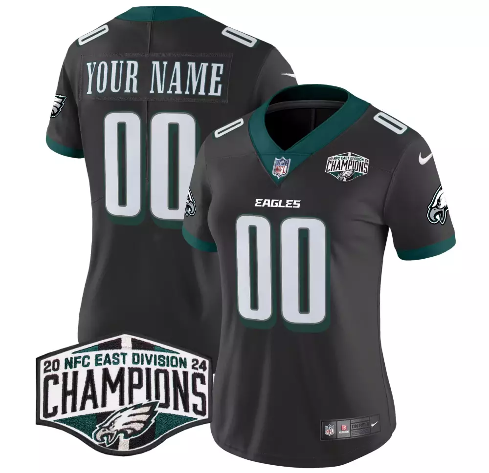 Custom Eagles Jersey Charcoal Women Green White Vapor Limited All Stitched