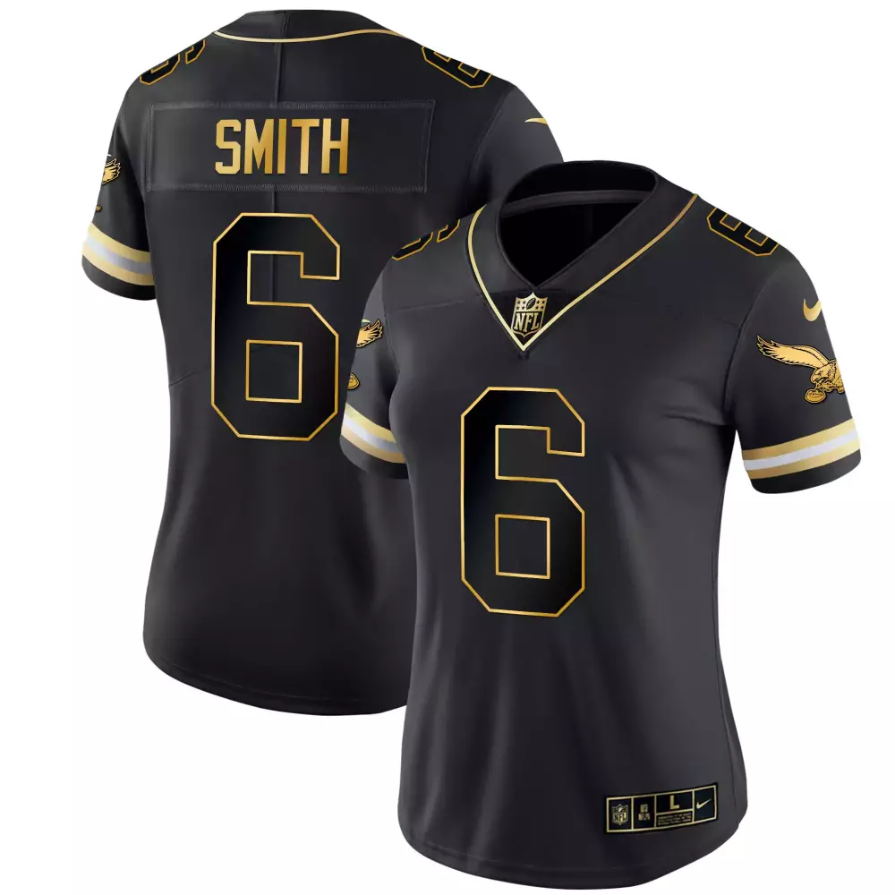 Devonta Smith 6 Jersey Black Color Rush Philadelphia Eagles Women Standard Alternate