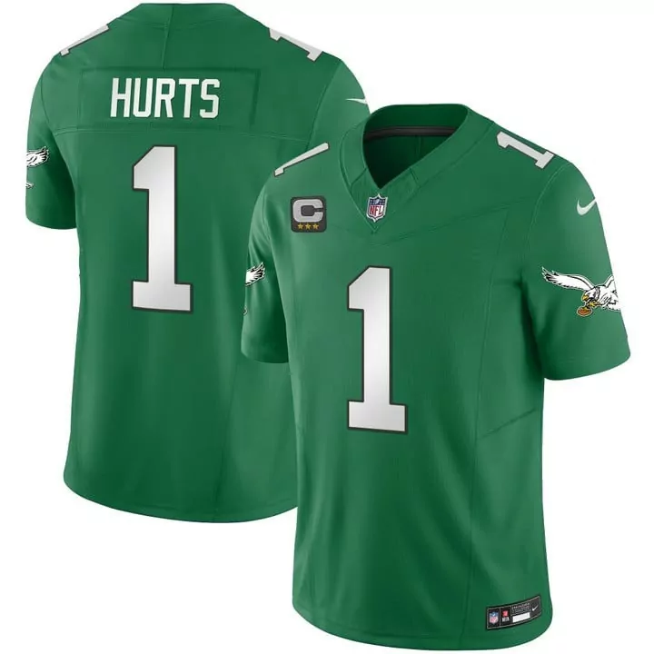 Kelce C 1 Philadelphia Eagles Jersey Green Captain Men Replica White All Stitched
