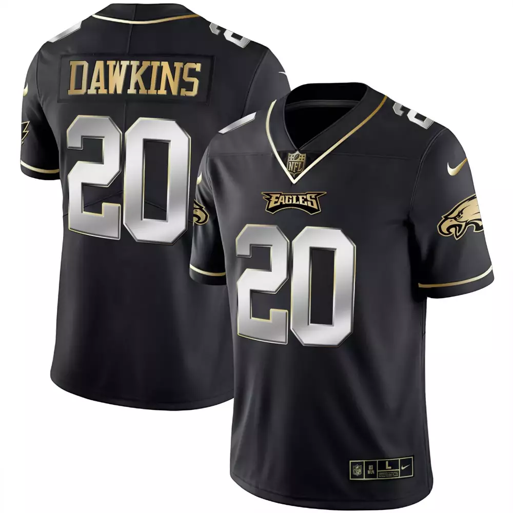 Brian Dawkins 20 Jersey Black Philadelphia Eagles Men Gold Silver Limited Vapor All