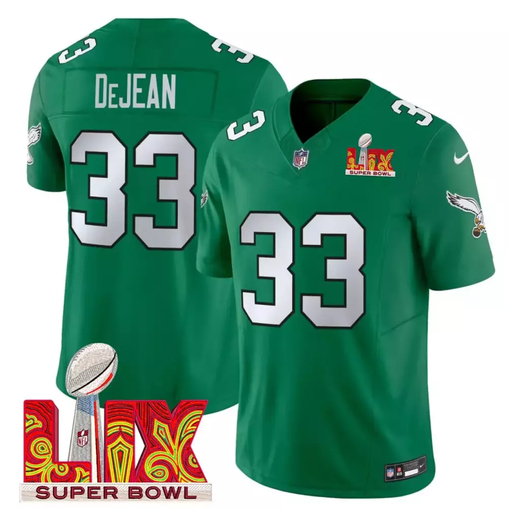 Cooper Dejean 33 Jersey Green Super Bowl Lix Philadelphia Eagles Men Player White