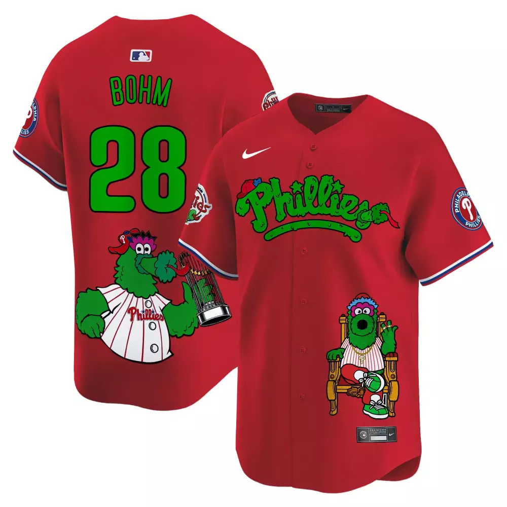 Alec Bohm 28 Phillies Jersey Red Phanatic Philadelphia 2023 Men Green White Blue