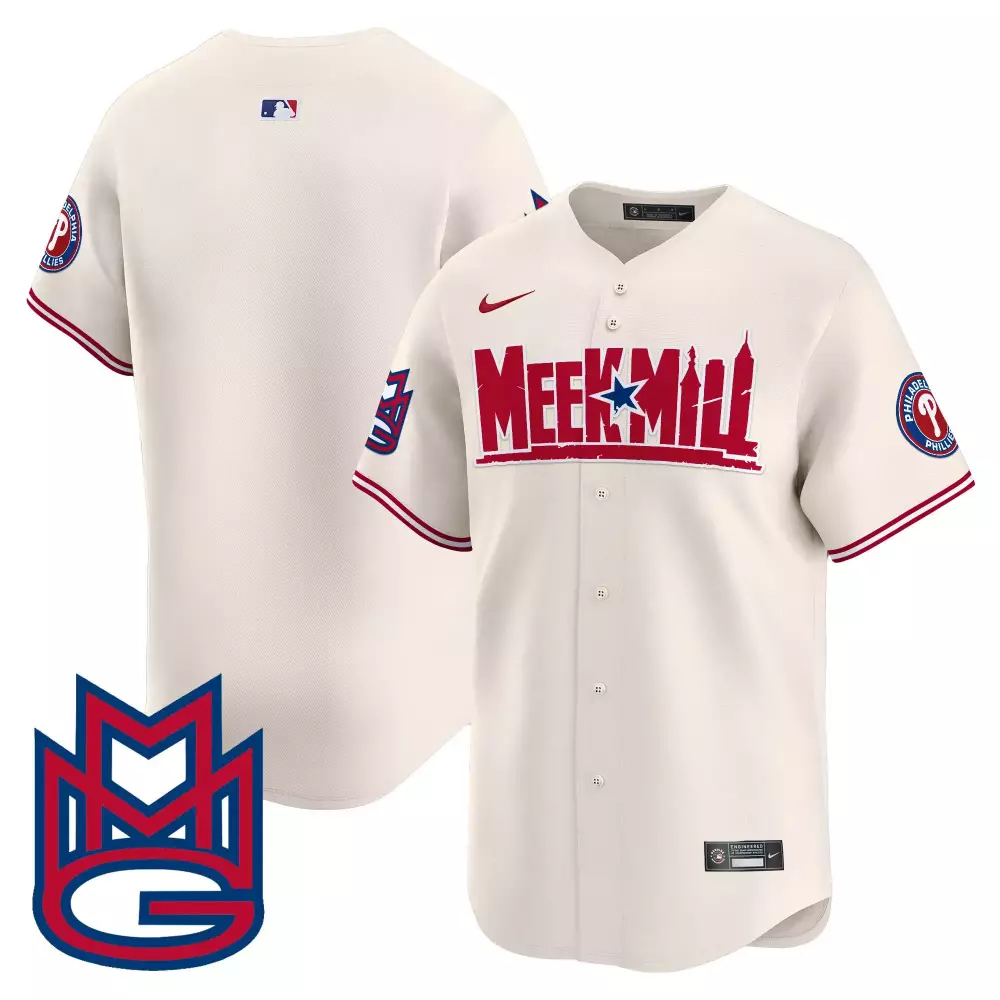 Meek Mill Philadelphia Phillies Jersey Cream City Connect 2023 Men Red Blue All Stitched