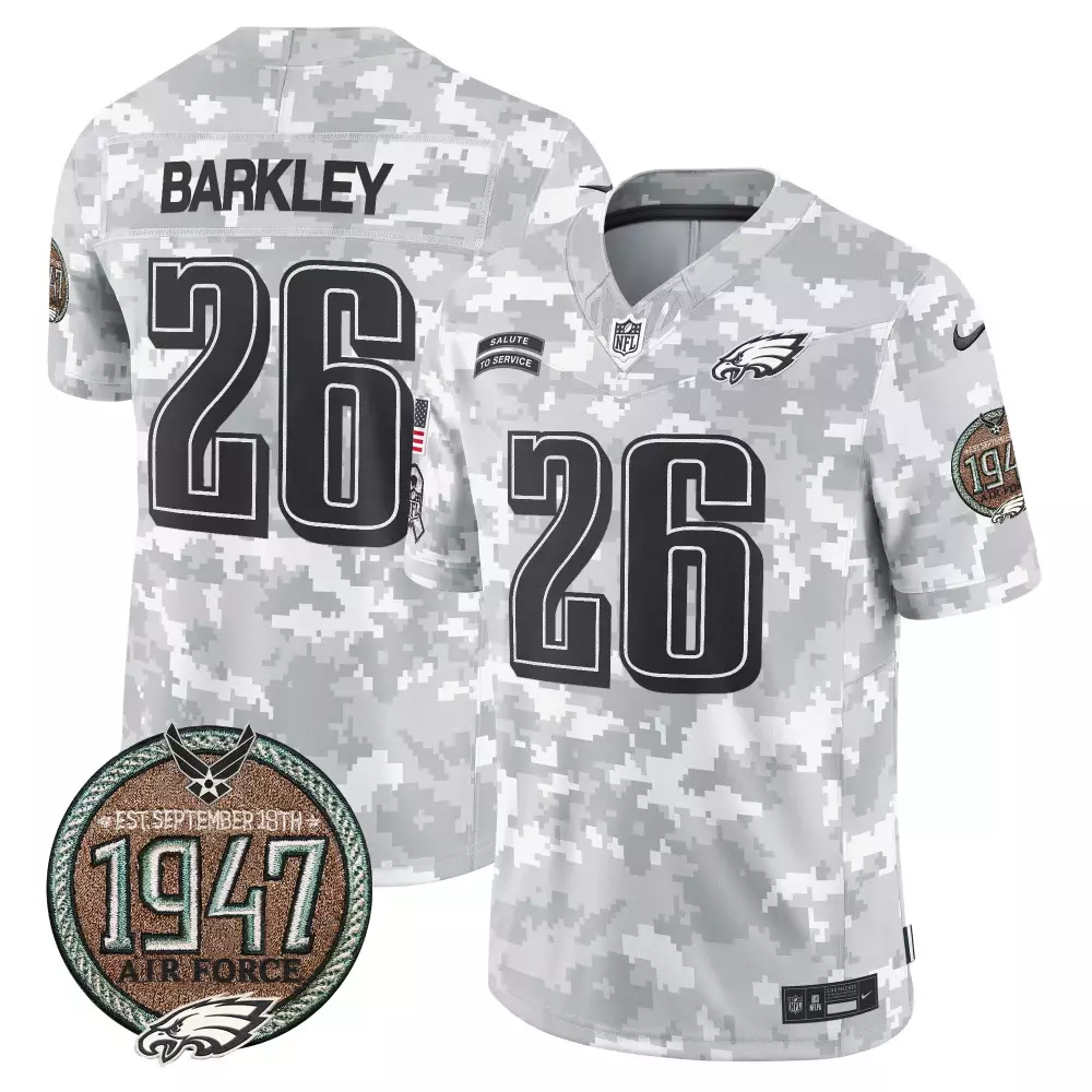 Saquon Barkley 26 Jersey Gray Salute To Service Philadelphia Eagles 1947 Air Force 2023