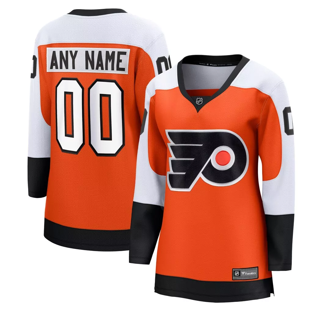 Philadelphia Flyers Jersey Orange Women White Black Home Premier Breakaway Custom