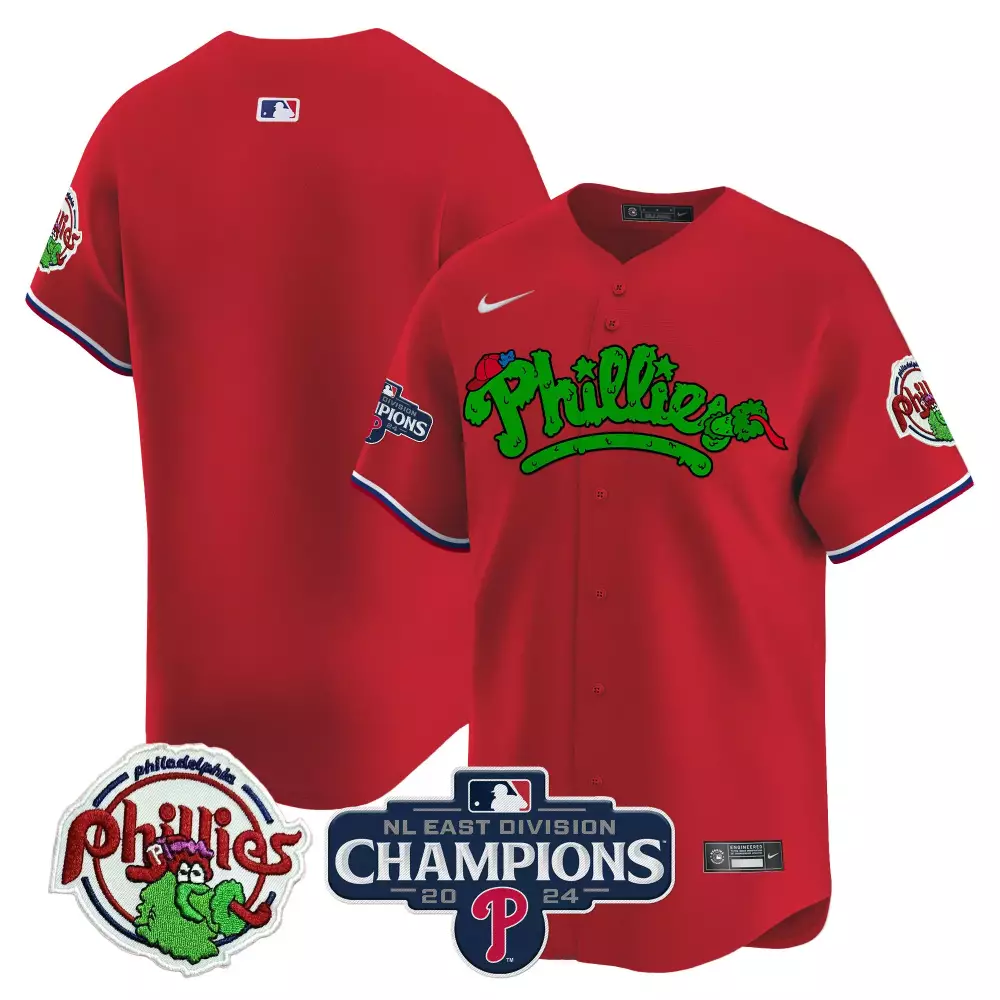 Tyson 1 Philadelphia Phillies Jersey Red Nl East Division Champions Mascot Men MLB
