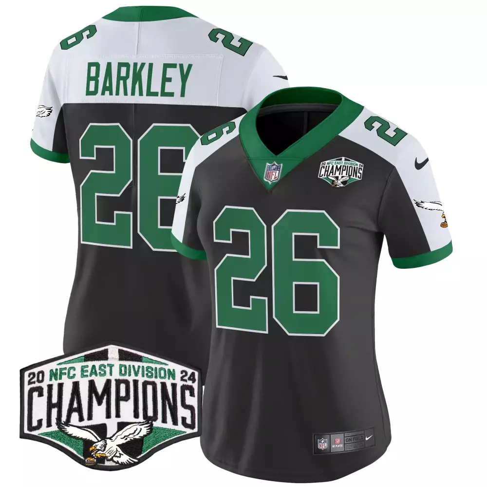 Saquon Barkley 26 Jersey Black 2020 NFC East Division Champions Philadelphia Eagles