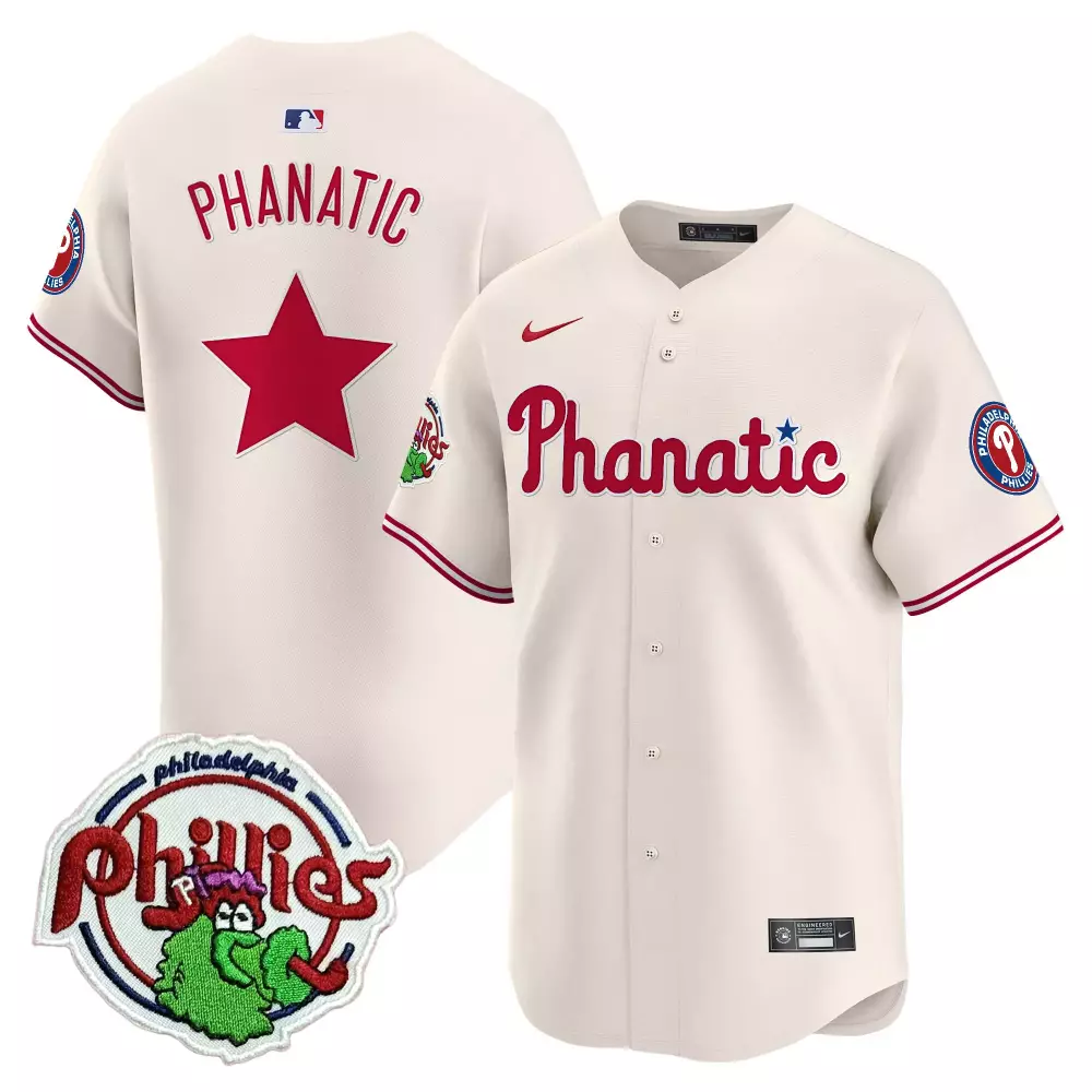 Phanatic Philadelphia Phillies Jersey Cream Mascot Red Blue Vapor Premier Limited