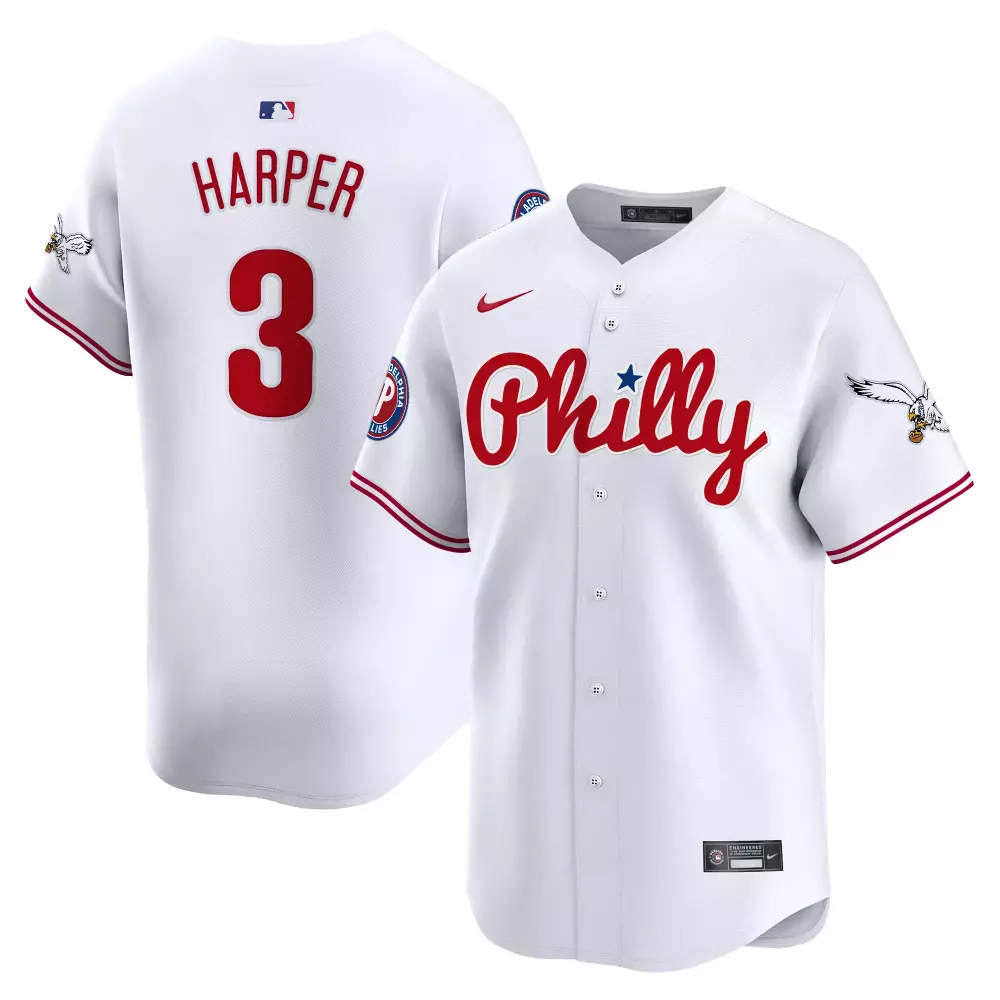 Bryce Harper 3 Phillies Jersey White Philadelphia Men Red All Stitched Vapor