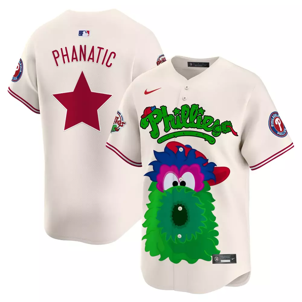 Phanatic Phillies Jersey Cream Team Player Red Green Blue Pink Unisex Vapor Premier