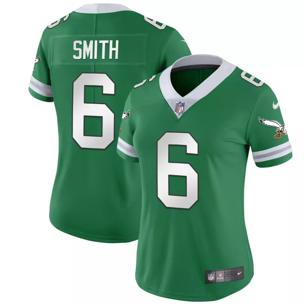 Devonta Smith 6 Eagles Jersey Green Women White Silver All Stitched Vapor