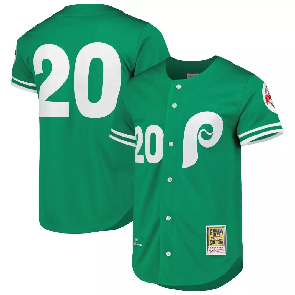 Mike Schmidt 20 Jersey Green Phillies 1980 World Series Philadelphia Cooperstown Collection