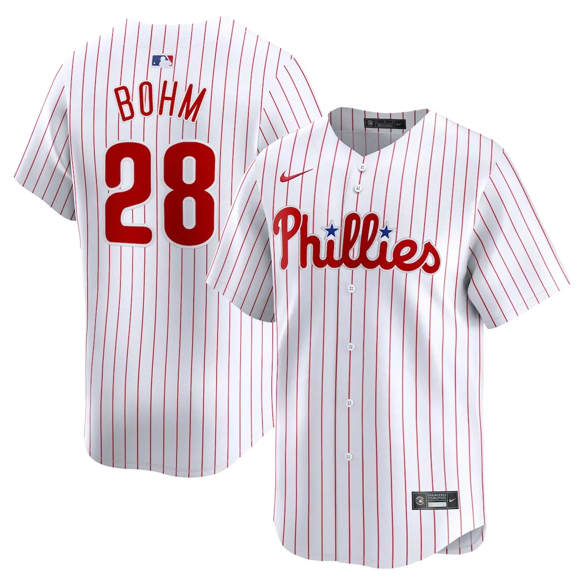 Alec Bohm 28 Jersey White Philadelphia Phillies Men Red Home Limited
