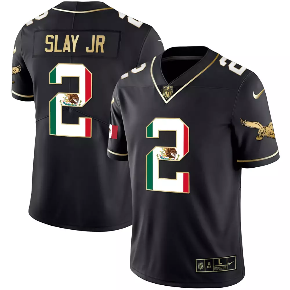 Slay Jr. 2 Philadelphia Eagles Jersey Black Mexico Men Authentic Gold White All Stitched