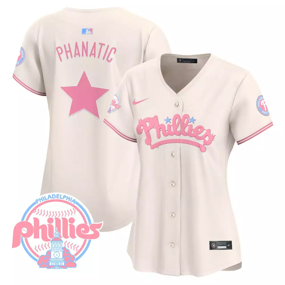 Phanatic Bubblegum Jersey Cream Philadelphia Phillies Women Pink Light Blue Vapor