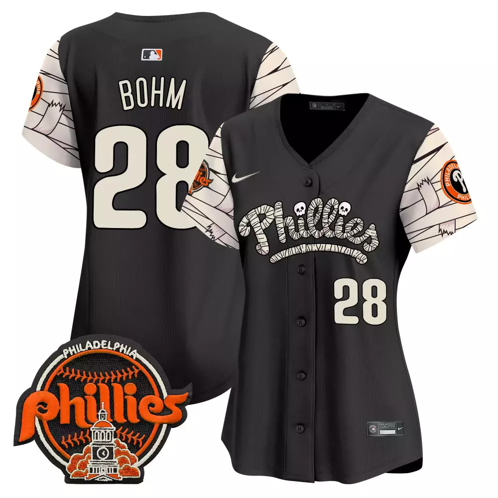 Alec Bohm 28 Jersey Black Philadelphia Phillies Men Alternate Split Design White