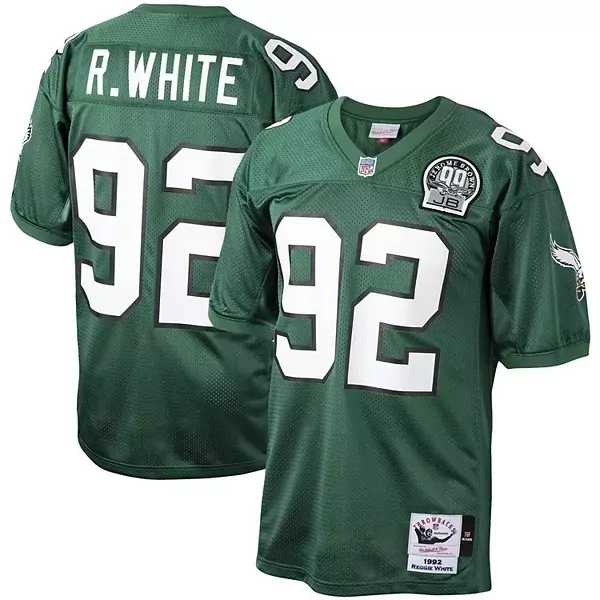 Reggie White 92 Jersey Green 1992 Throwback Philadelphia Eagles Jerome Brown Jb Men