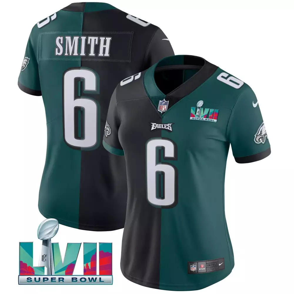 Smith Lvii 6 Eagles Jersey Green Super Bowl Men Split Black All Stitched Vapor