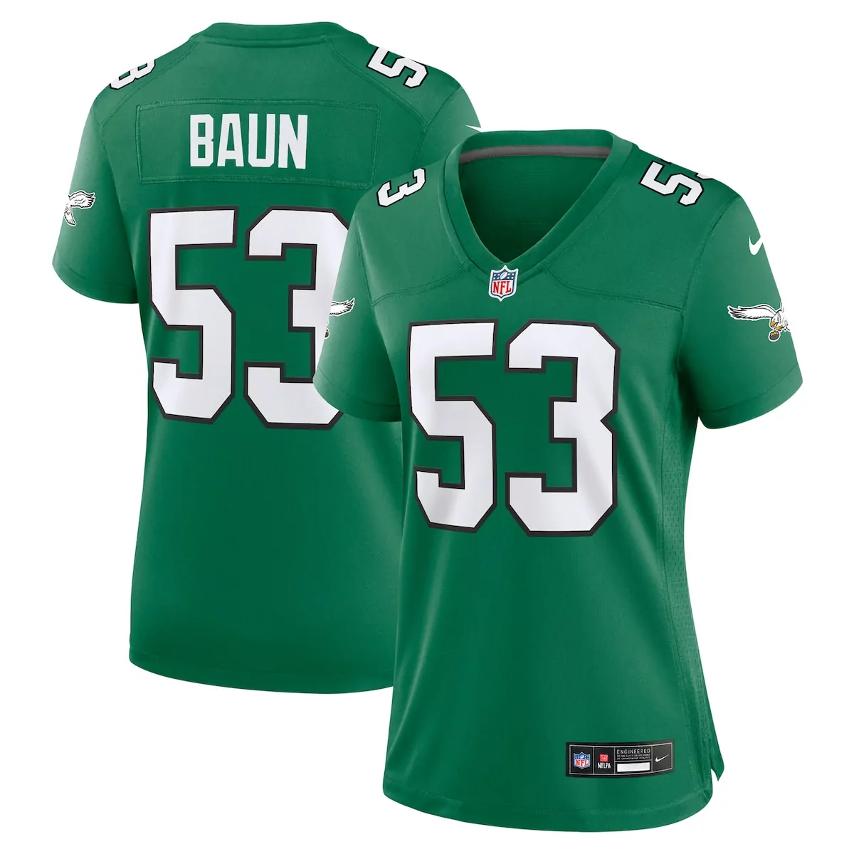 Zack Baun 53 Eagles Jersey Green Women Official White Black Alternate Game