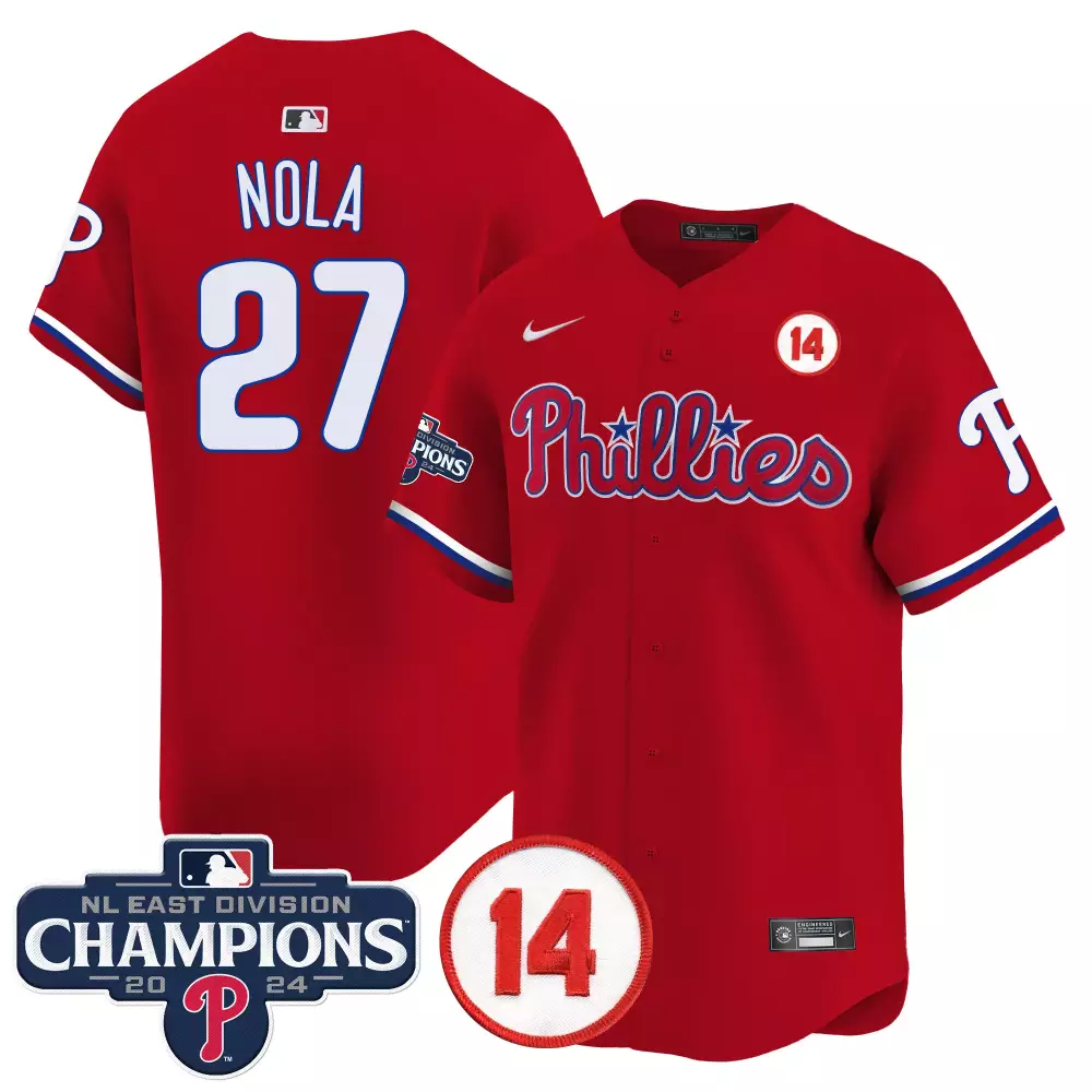 Aaron Nola 27 Phillies Jersey Red Men Blue White Vapor Premier Limited