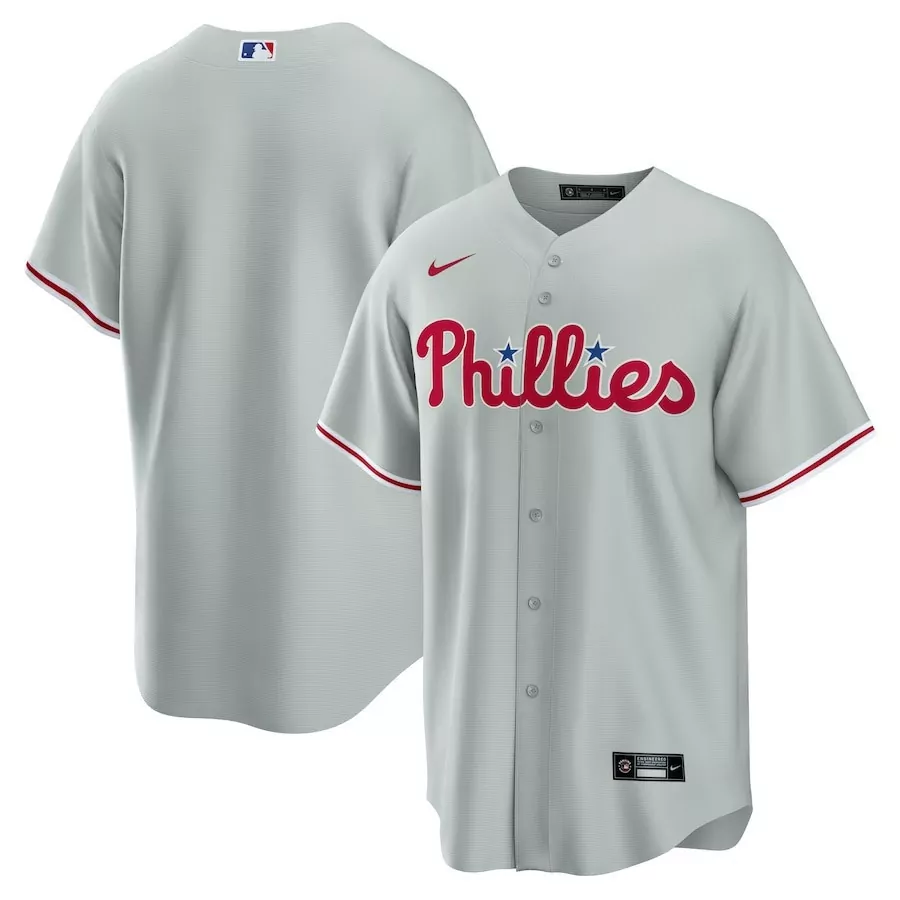 Bryce Harper 3 Jersey Cool Gray Philadelphia Phillies Men Alternate Red White Base