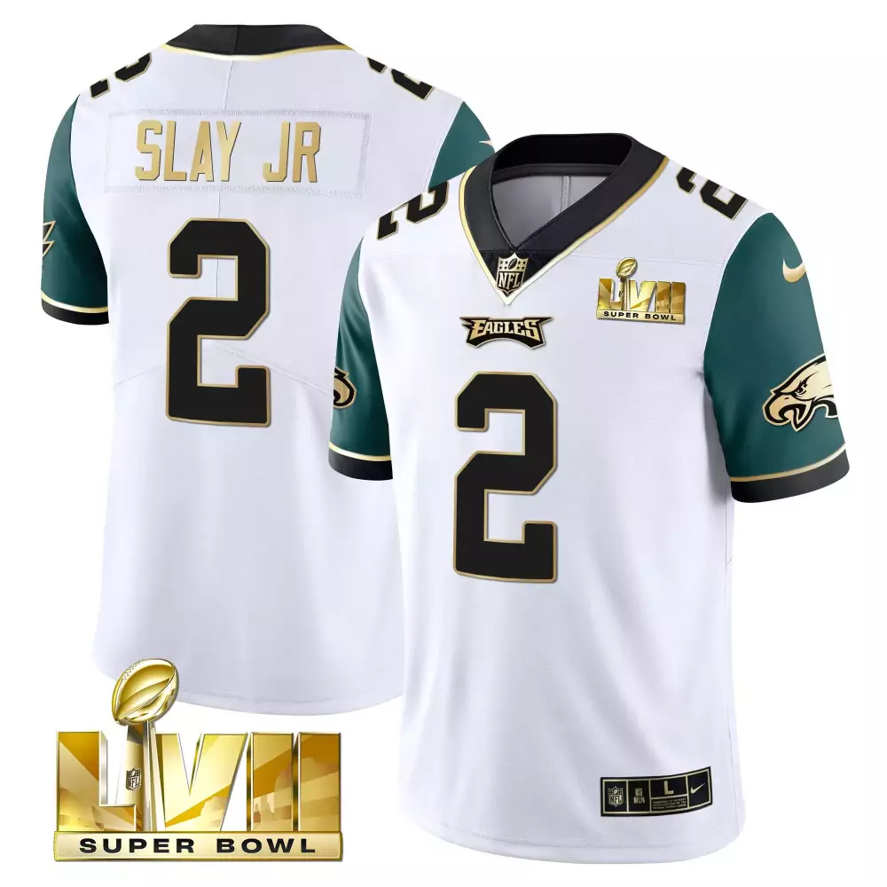 Slay Jr. 2 Eagles Jersey White Super Bowl Lvii Men Green Black Gold All Stitched