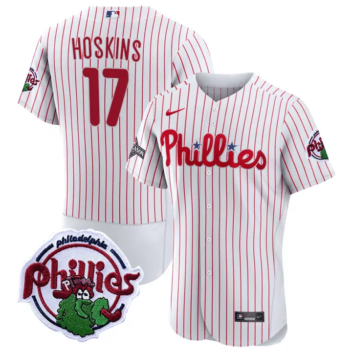 Rhys Hoskins 17 Phillies Jersey White City Connect Batterman Philadelphia Men Split Design