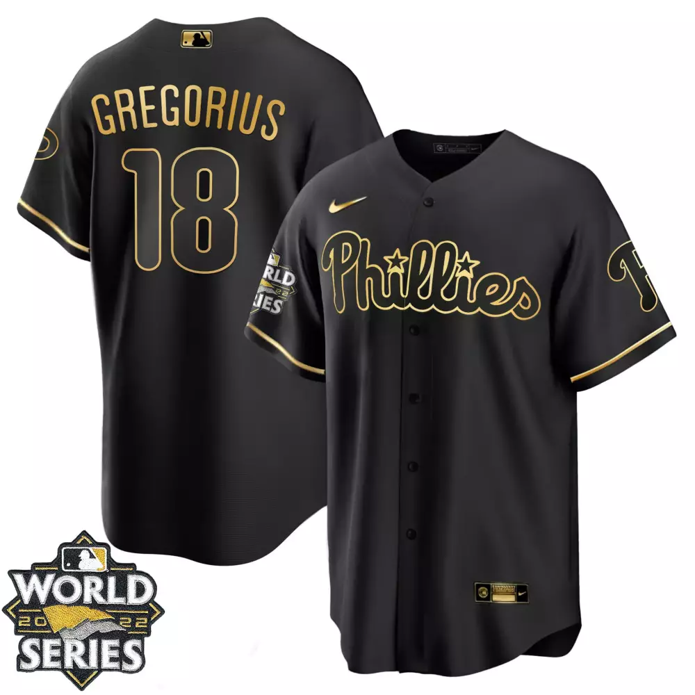 Didi Gregorius 18 Phillies Jersey Black World Series 2022 Men Gold Cool All Stitched