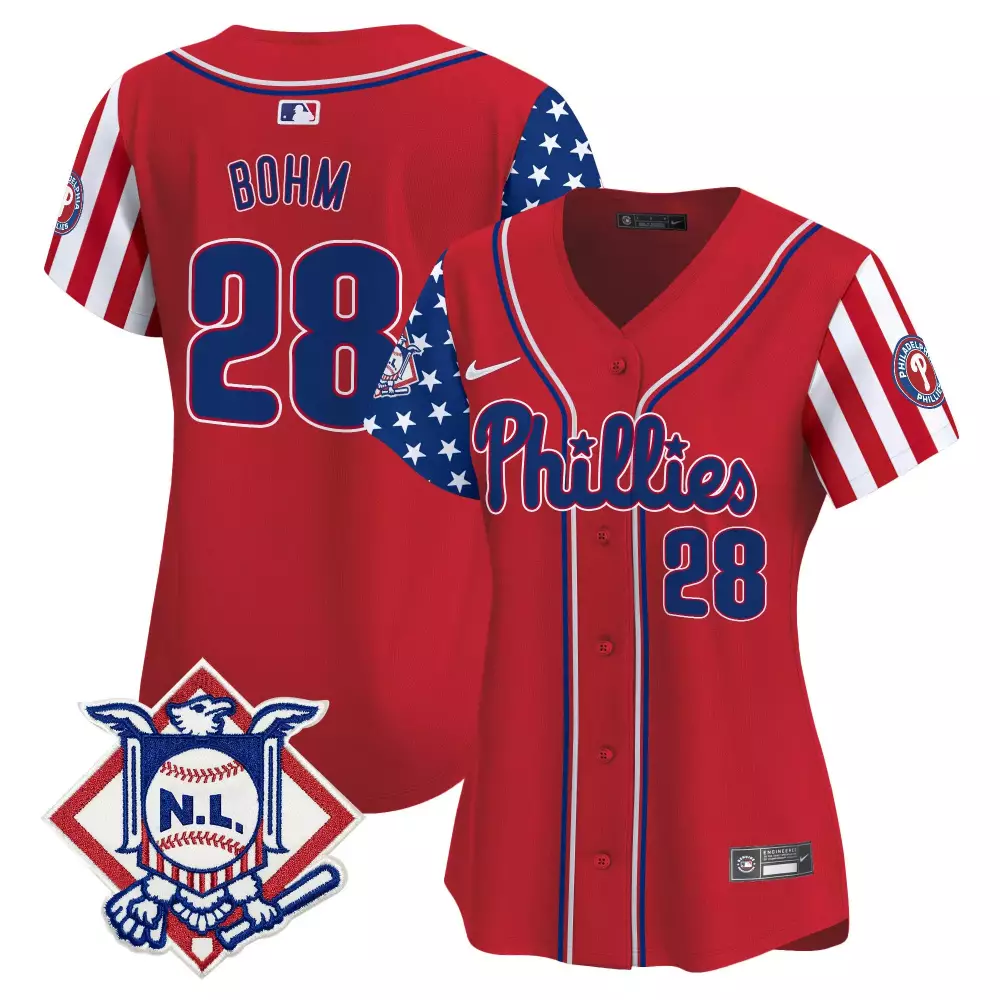 Alec Bohm 28 Jersey Red City Connect Philadelphia Phillies Nl Men Split Design Blue
