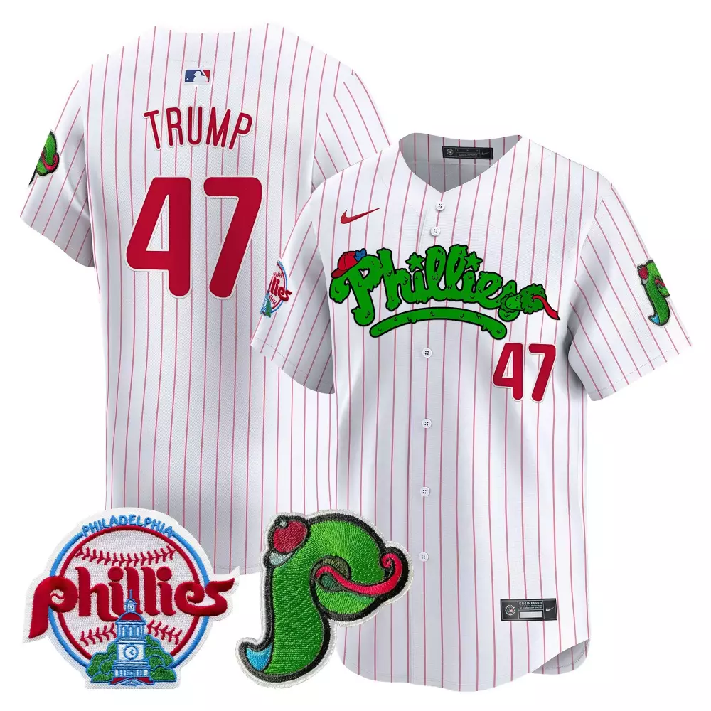 Donald Trump 47 Phillies Jersey White Pigeon Red Green Unisex Vapor Premier Limited