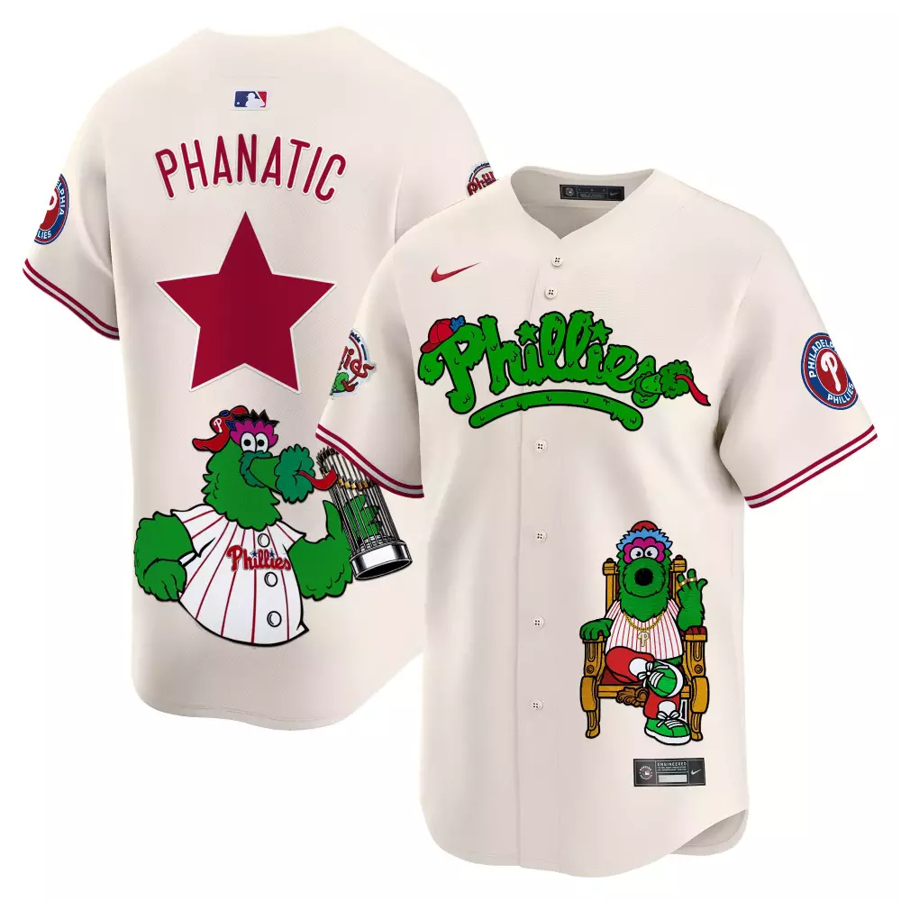 Phanatic Phillies Jersey Cream Men Maroon Green Unisex Vapor Premier Limited