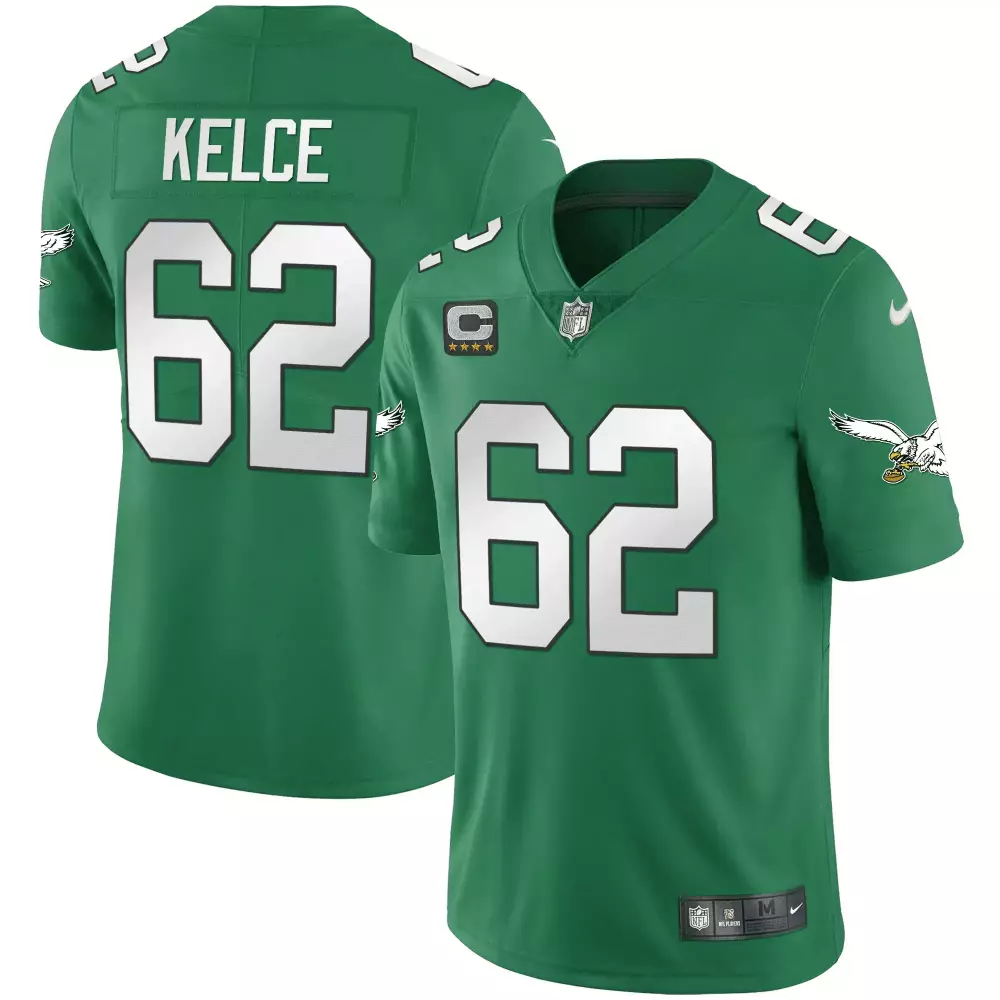 Kelee Ringo 62 Eagles Jersey Green Men Home White Stitched