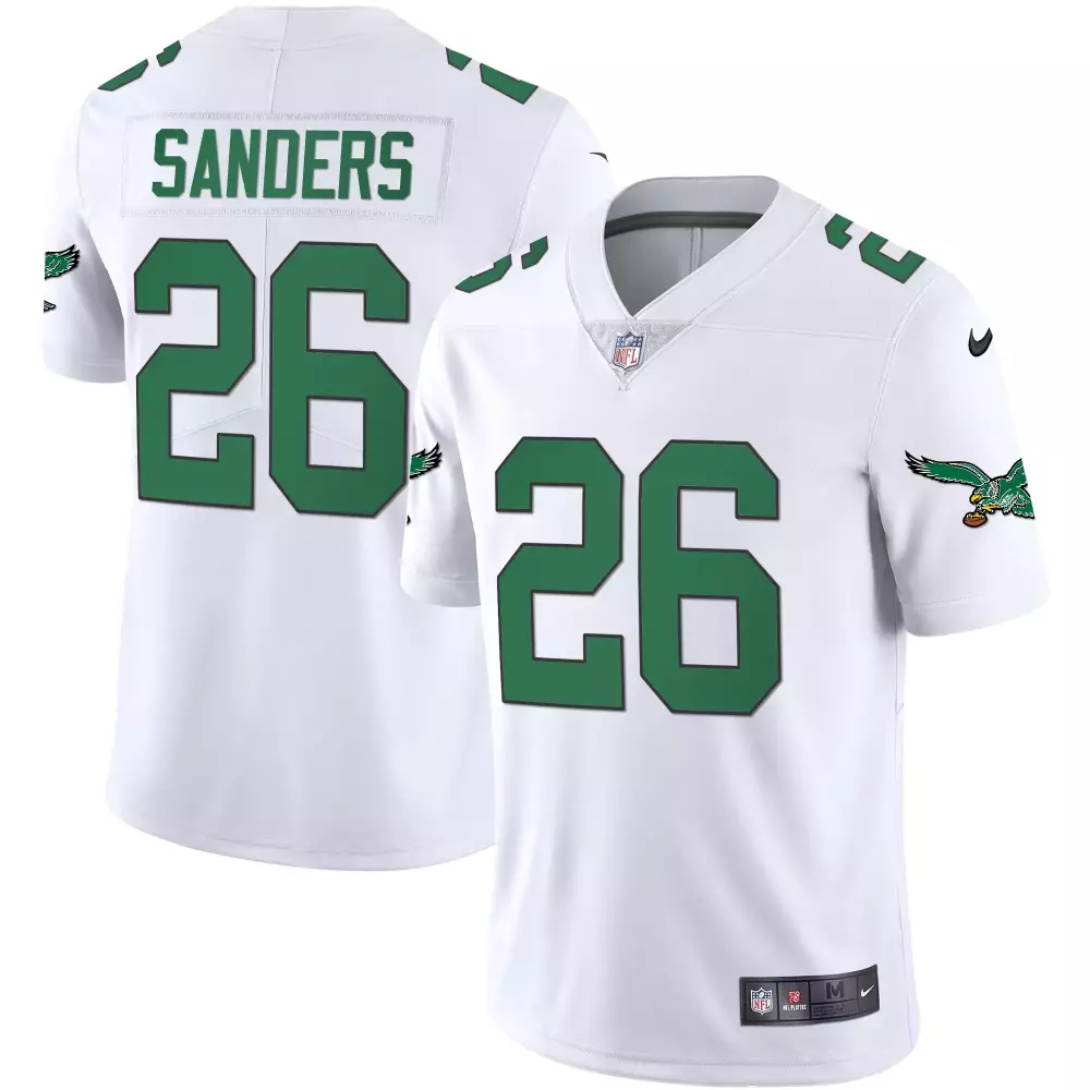 Miles Sanders 26 Jersey White Philadelphia Eagles Men Player Alternate Green All
