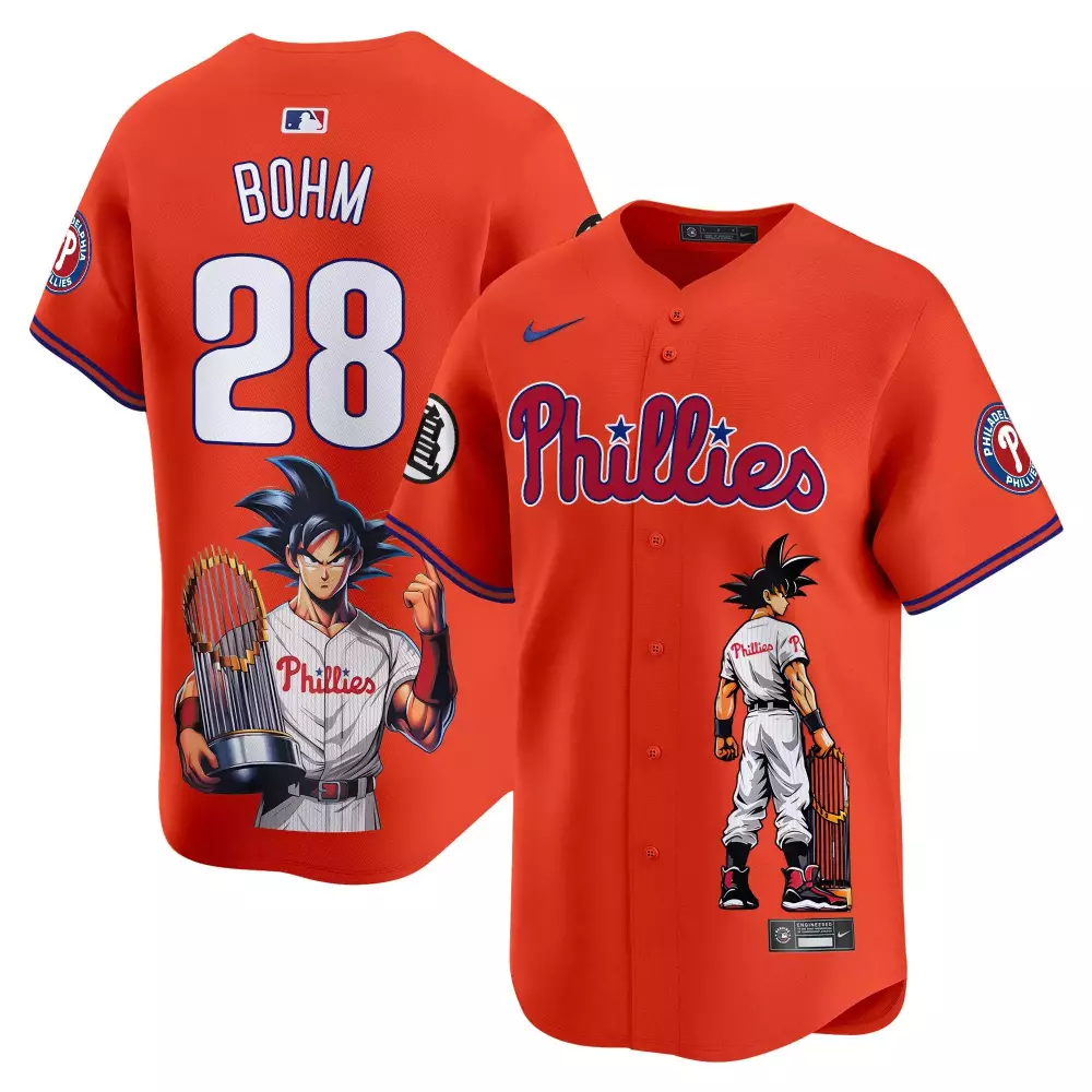 Alec Bohm 28 Jersey Orange Philadelphia Phillies Men White Blue Red Stitched