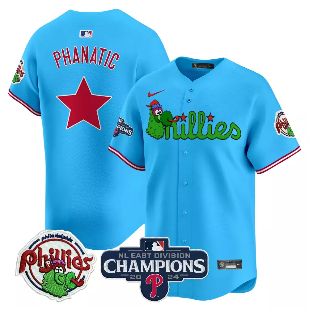 Phanatic Nl Philadelphia Phillies Jersey Light Blue East Division Champions 2024