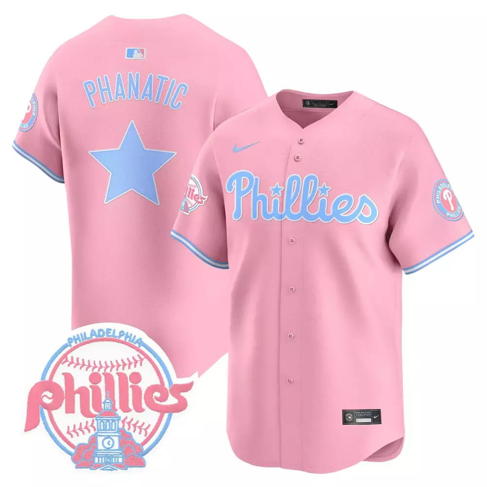 Phanatic Phillies Jersey Pink Light Blue All Stitched Vapor