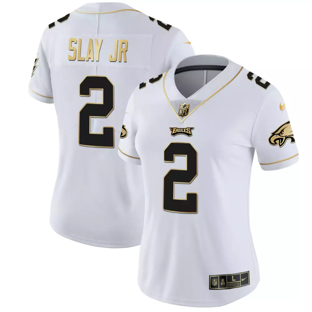 Slay Jr. 2 Eagles Jersey White Women Alternate Black Gold All Stitched Vapor