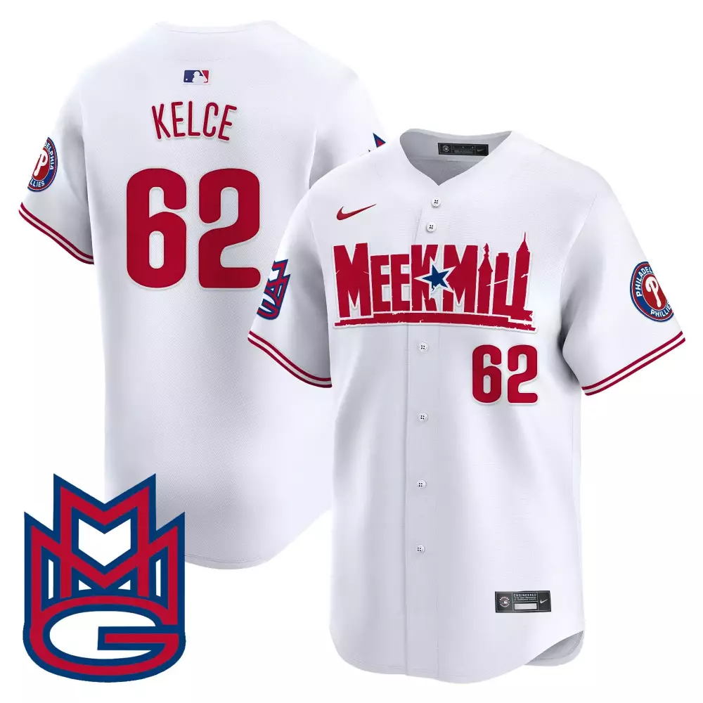 Jason Kelce 62 Jersey White Philadelphia Phillies Men Red Blue Vapor Premier Limited