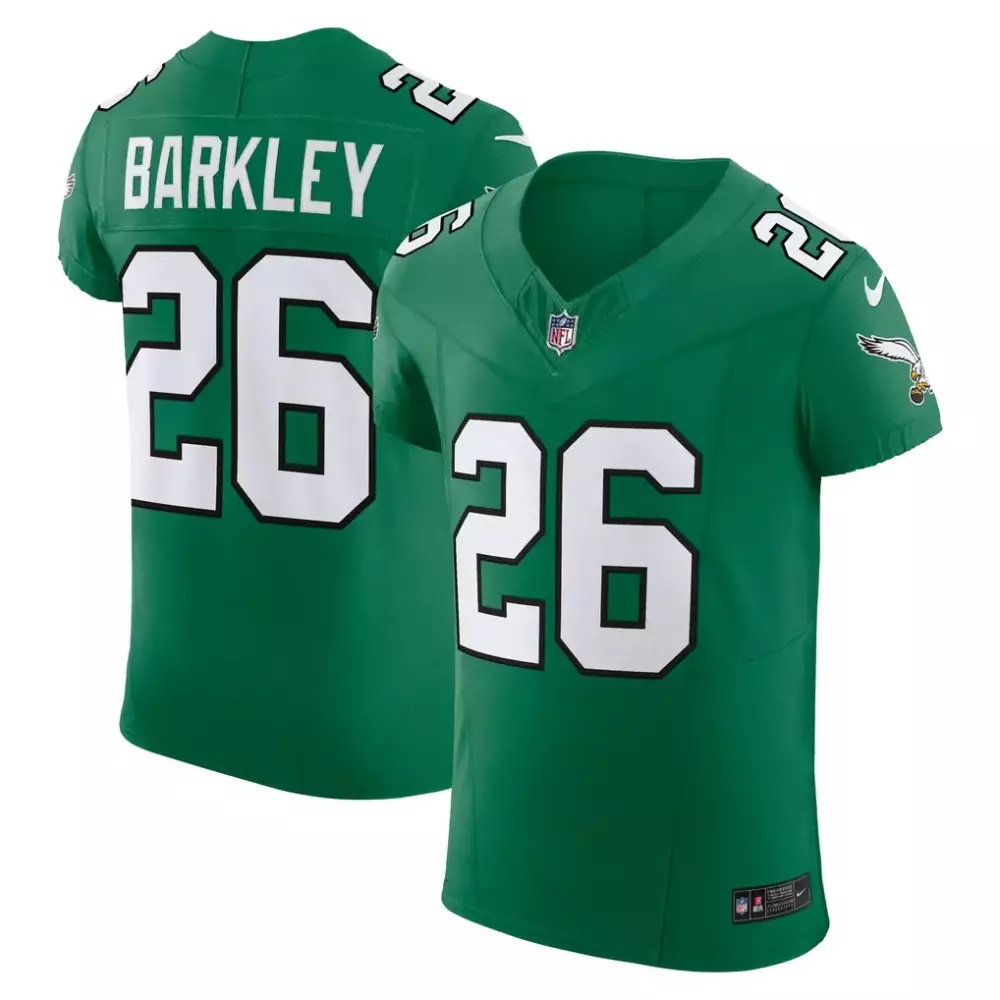 Saquon Barkley 26 Eagles Jersey Green Men Official White Alternate Vapor Elite