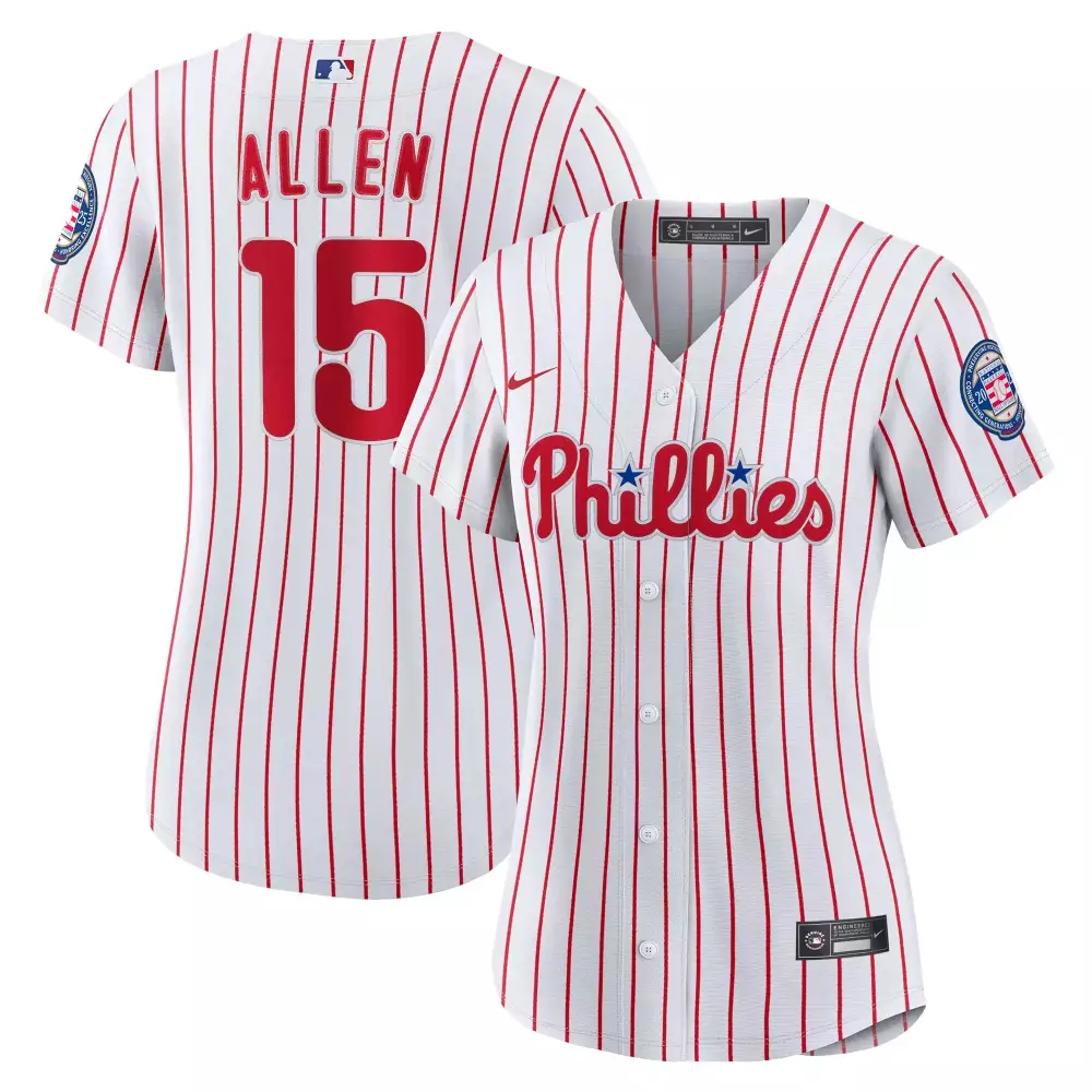 Jalen Hurts 15 Phillies Jersey White City Connect 2024 Women Red Stitched Vapor All