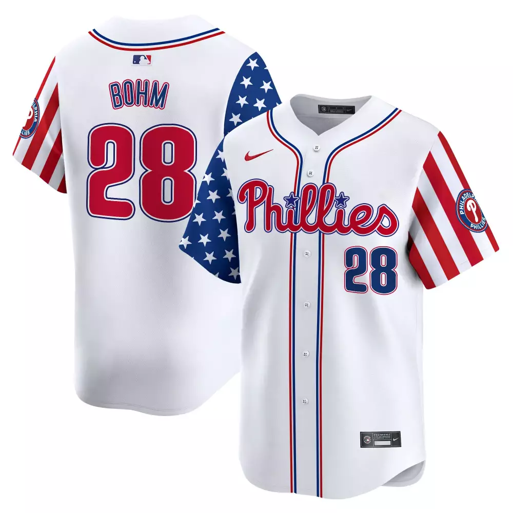 Alec Bohm 28 Phillies Jersey White City Connect 2023 Men Alternate Custom Design